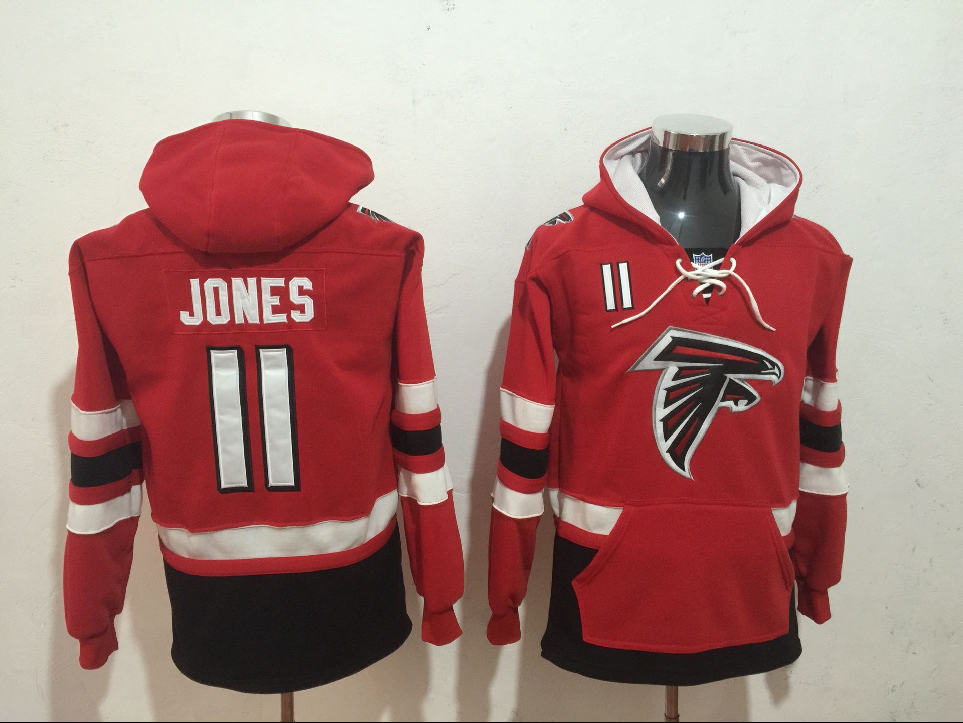Men NFL Nike Atlanta Falcons 11 Jones red Sweatshirts